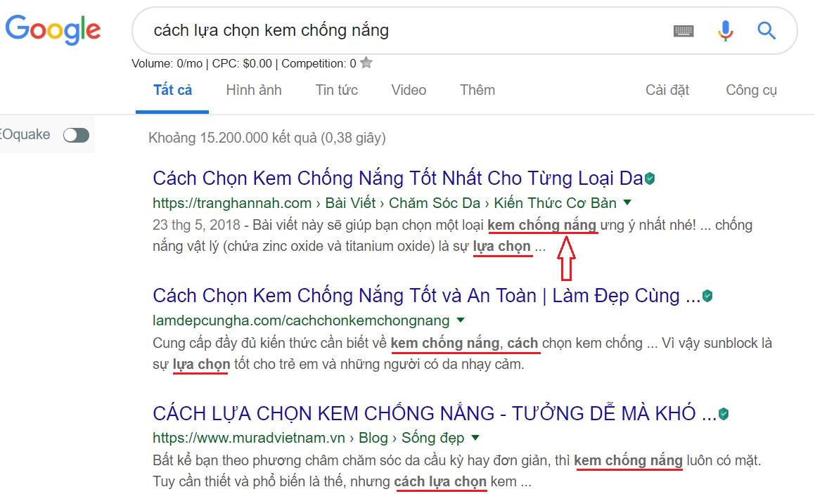 Cách Google index từ khóa chính trong description