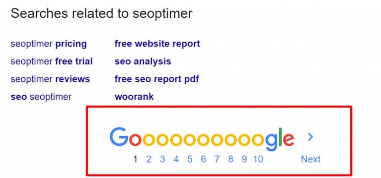 Google là ví dụ điển hình việc dùng pagination trên kết quả tìm kiếm